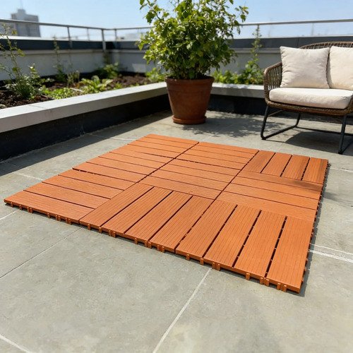 Piso Deck Wpc Encastrable Marrón Claro - 30x30cm - Uh - Imagen 2