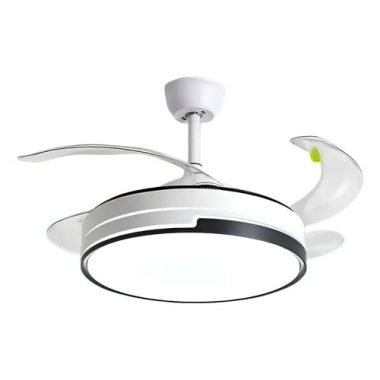 Ventilador De Techo Retráctil 4 Aspas Luz Led Control - Uh
