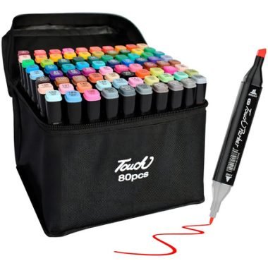 Set De 80 Marcadores Resaltadores Doble Punta + Estuche - Uh