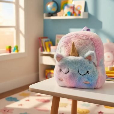Mochila Infantil Unicornio Peluda Niños Escuela 3d - Uh