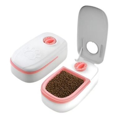 Dispensador De Alimento Timer Para Mascotas Gatos Perros -uh