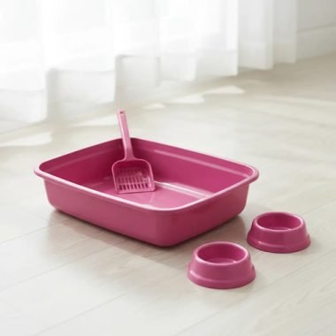 Kit Bandeja Sanitaria Para Gato + Pala + 2 Platos