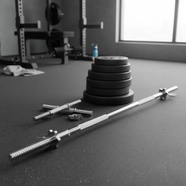 Kit 1 Barra Recta 1.5m + 2 Mancuernas + 70 Kilos De Pesas