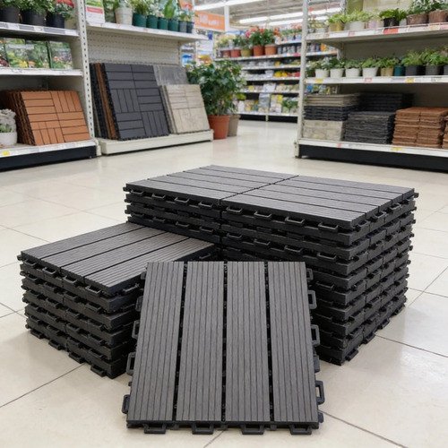 Piso Deck Wpc Encastrable Gris Oscuro - 30x30cm - Uh - Imagen 2