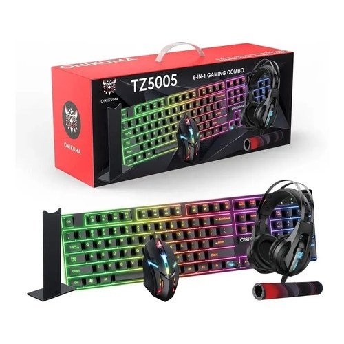 Combo Gamer Teclado + Mouse+ Auricular + Pad + Soporte 5en1 - Imagen 3