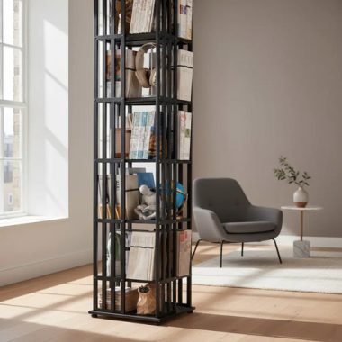 Estanteria Mueble De Bambu Organizador Giratorio - Uh