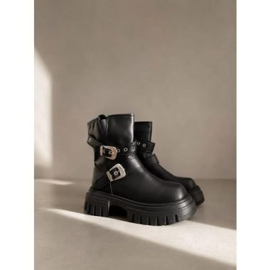 Bota Borcego Maya Con Hebilla Tinto.uy
