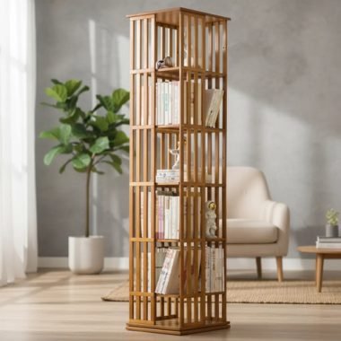 Estanteria Mueble De Bambu Organizador Giratorio - Uh