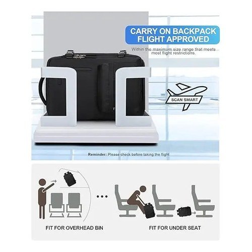 Mochila Grande Valija Viaje 40 L Aprobada Aerolíneas Negra - Imagen 3