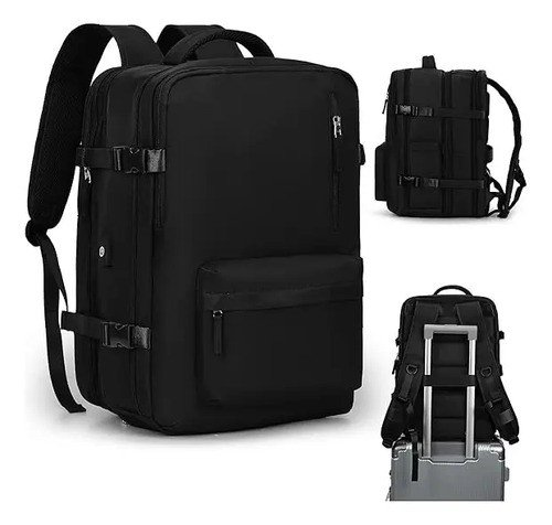 Mochila Grande Valija Viaje 40 L Aprobada Aerolíneas Negra - Imagen 2