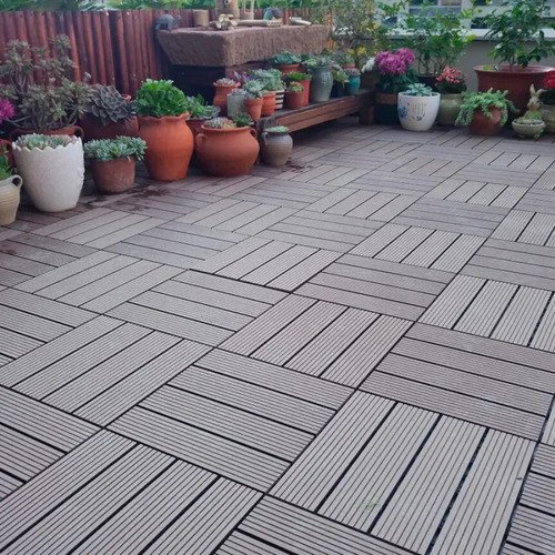 Piso Deck Wpc Encastrable Gris Oscuro - 30x30cm - Uh - Imagen 3