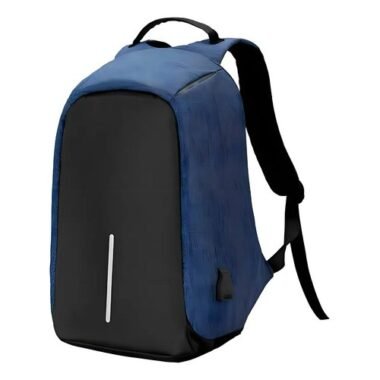 Mochila Anti Robo Impermeable Porta Notebook Con Salida Usb Para Conectar Smartphone Y Power Bank Azul