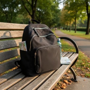 Mochila / Cartera Dama Mujer Cartera Bolso Cierres Dorados