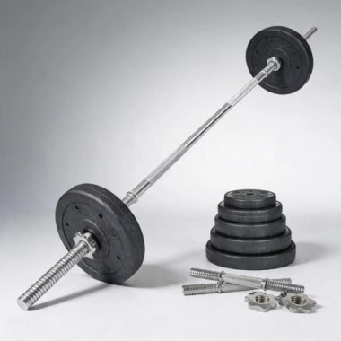 Kit 1 Barra Recta 1.8m + 2 Mancuernas + 40 Kg De Pesas