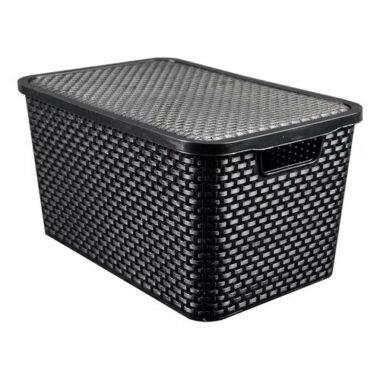 Caja Organizadora Plastica Simil Ratan Mediana - Uh