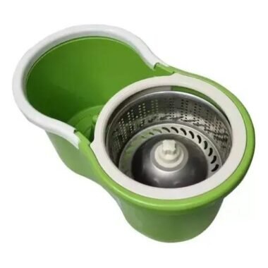 Mopa Balde Giratorio 360-centrifugador De Acero + 2 Paños