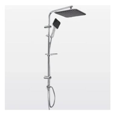 Barra De Ducha Columna Acero Inox 90mts Regulable Doble - Uh