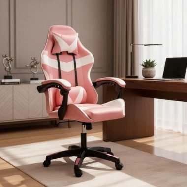 Silla Gamer Universo Hobby, Giratoria Y Ajustable Color Rosa Material Del Tapizado Cuero Sintético