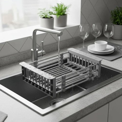Secaplatos Extensible Para Bacha Escurridor Frutas Cocina Xl
