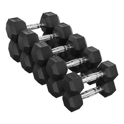 Mancuerna 6kg Hexagonal De Hierro Recubierto Pesas - Uh - Imagen 4