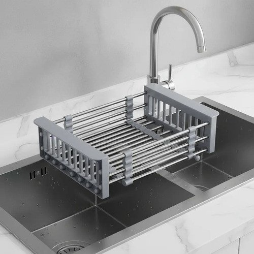 Secaplatos Extensible Para Bacha Escurridor Frutas Cocina Xl - Imagen 2