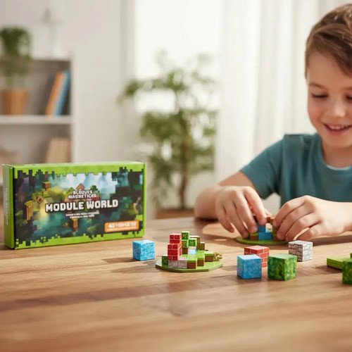 Bloques 64 pcs Magneticos Module World - Estilo Minecraft - imagen 2
