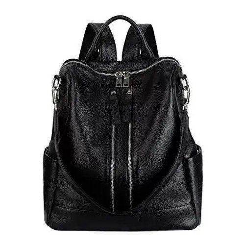 Mochila Con Doble Cierre Eco Cuero Mujer Impermeable - Imagen 2