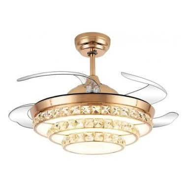 Ventilador De Techo Retractil Lujo Cristales Decorativos - U