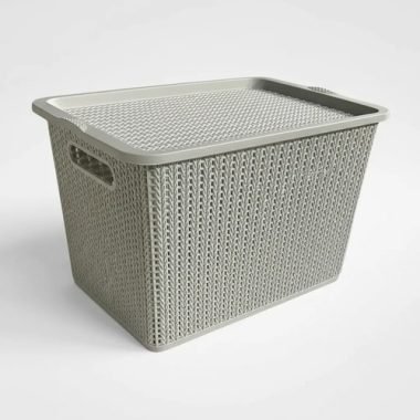 Caja Organizadora C/tapa Baul Plastico Simil Ratan - Uh