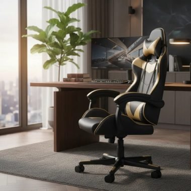 Silla Gamer Universo Hobby, Giratoria Y Ajustable Color Amarillo Material Del Tapizado Cuero Sintético