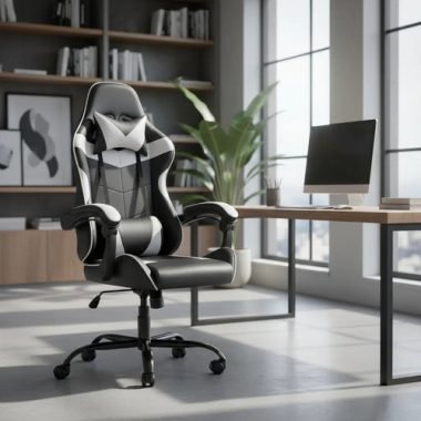 Silla Gamer Universo Hobby, Giratoria Y Ajustable Color Blanco Material Del Tapizado Cuero Sintético