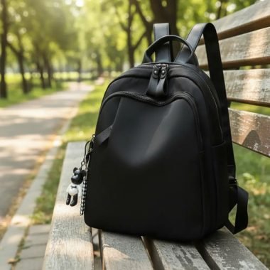 Mini Mochila De Dama Mujer Cartera Bolso Cierres Plateados