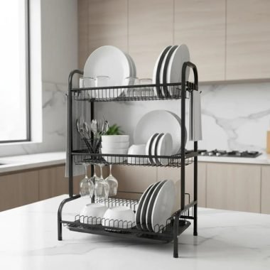 Escurridor Seca Platos 3 Niveles Cubiertos Cocina Metal - Uh