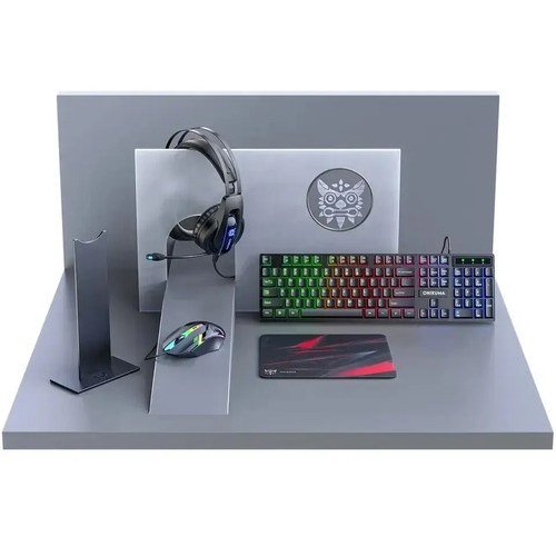 Combo Gamer Teclado + Mouse+ Auricular + Pad + Soporte 5en1