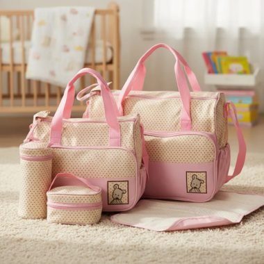 Super Set Bolso Maternal Bebe 5 Piezas Con Cambiador