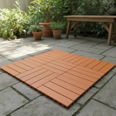 Piso Deck Wpc Encastrable Marrón Claro - 30x30cm - Uh