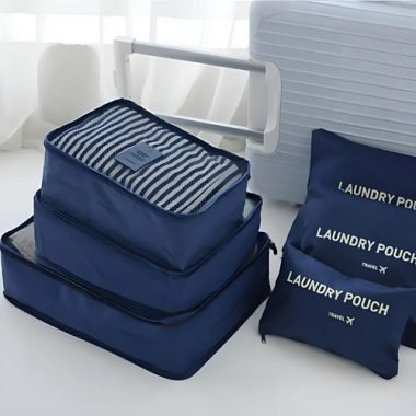 Set Organizador De Valija Mochila Y Equipaje Viaje Color Azul
