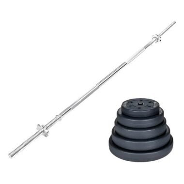 Kit Barra Recta 1.5m + 40 Kilos Pesas