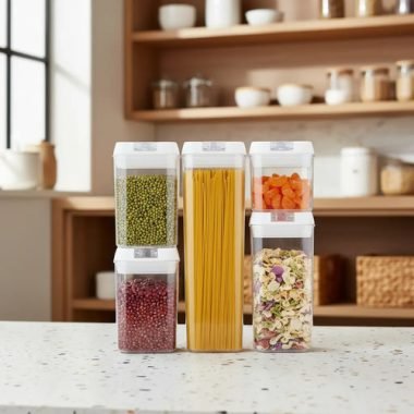 Juego X 5 Frascos Tarros Hermeticos Tuppers Organizador - Uh