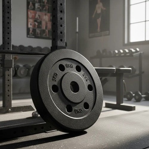 Pesas Discos Revestidos Barras Mancuernas Crossfit 10kg