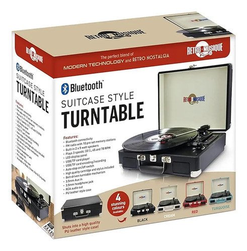 Tocadiscos Retro Musique Maleta Kxrm19 +bth+3 Vel+ Radio Fm - Imagen 4
