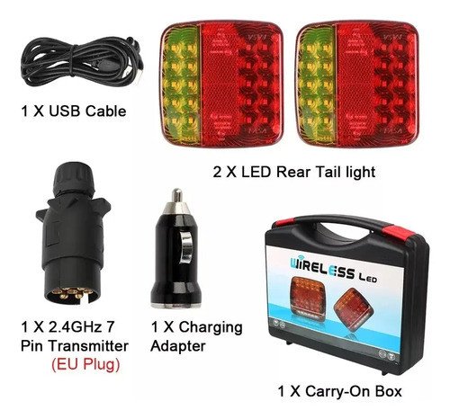 Faroles Trailer Luz Led Potente Trasera Inalámbrica - Uh - Imagen 3