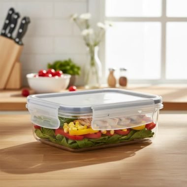 Recipiente Tupper Hermético 550ml Acrílico 13x13x6,2 Cm - Uh