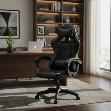 Silla Gamer Universo Hobby, Giratoria Y Ajustable Color Negro Material Del Tapizado Cuero Sintético