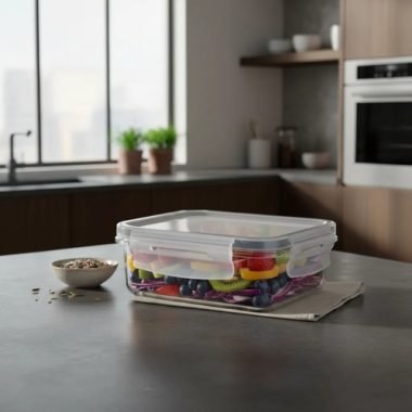 Recipiente Tupper Hermético 840ml Acrílico 17.5x12x6.5cm Uh