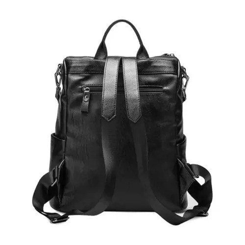 Mochila Con Doble Cierre Eco Cuero Mujer Impermeable - Imagen 4