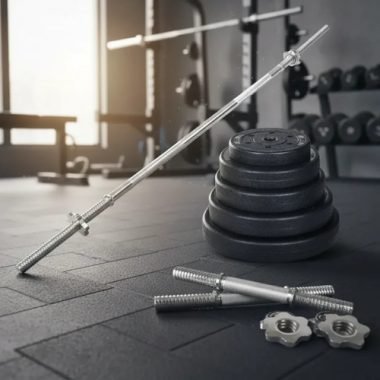 Kit 1 Barra Recta 1.8m + 2 Mancuernas + 70 Kg De Pesas