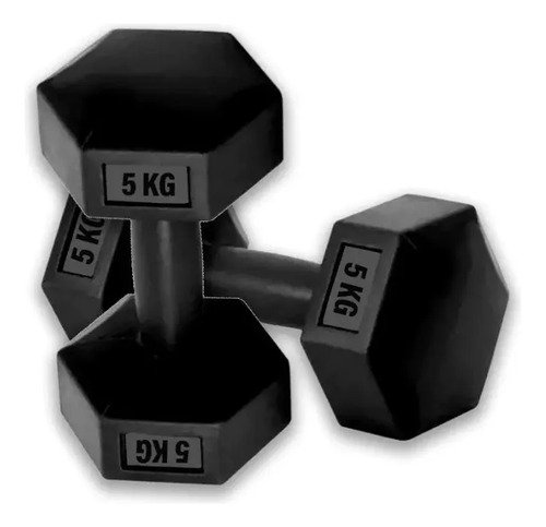 Mancuerna 5kg Revestida Pvc Pesa Fitness - Uh - Imagen 4