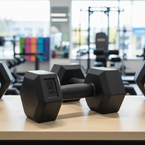 Mancuerna 5kg Revestida Pvc Pesa Fitness - Uh - Imagen 2