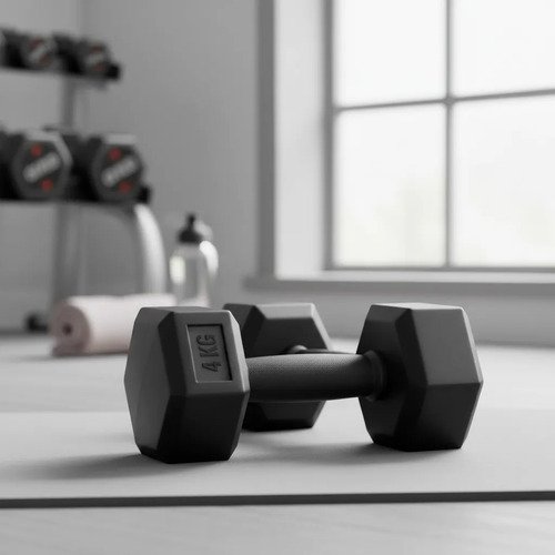 Mancuerna 4kg Revestida Pvc Pesa Fitness - Uh - Imagen 3